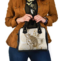 Brown And White Hawaii Chameleon Shoulder Handbag Plumeria Polynesian Tribal Art LT14 - Polynesian Pride