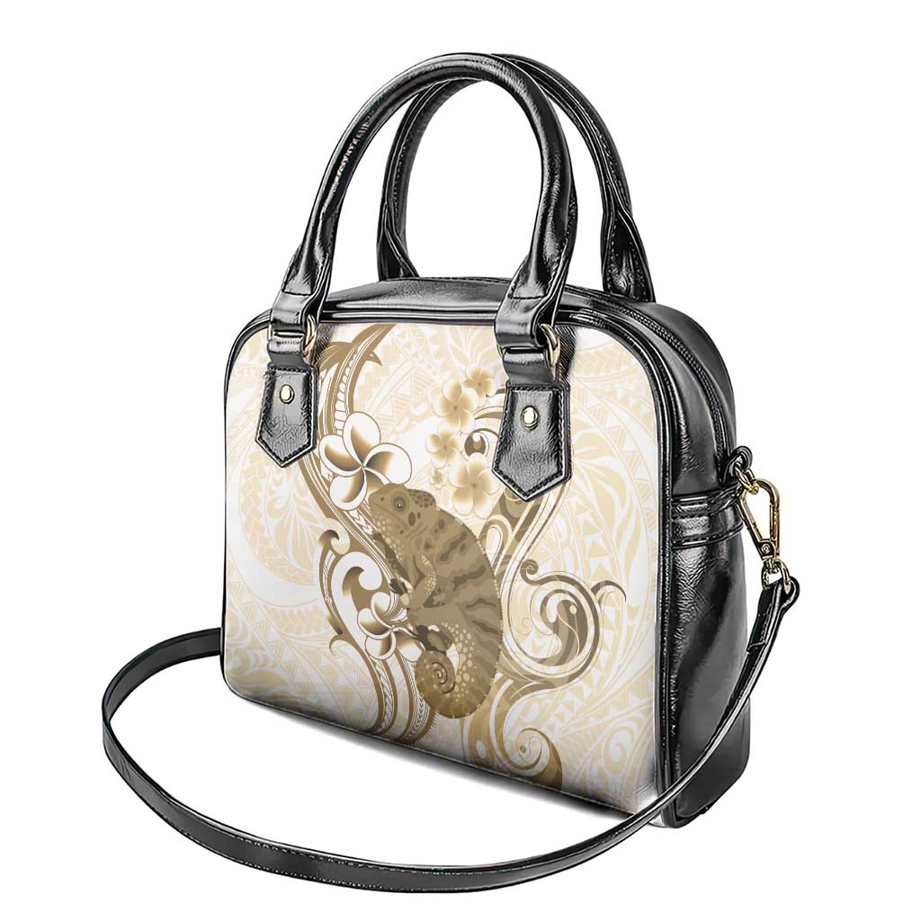 Brown And White Hawaii Chameleon Shoulder Handbag Plumeria Polynesian Tribal Art LT14 - Polynesian Pride