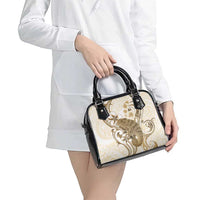 Brown And White Hawaii Chameleon Shoulder Handbag Plumeria Polynesian Tribal Art LT14 - Polynesian Pride