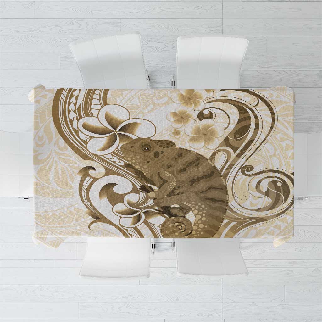 Brown And White Hawaii Chameleon Tablecloth Plumeria Polynesian Tribal Art LT14 Brown - Polynesian Pride