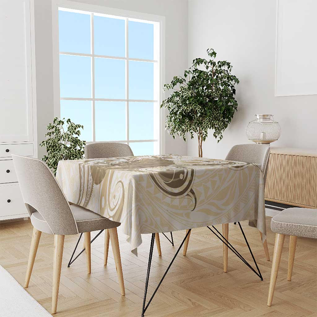 Brown And White Hawaii Chameleon Tablecloth Plumeria Polynesian Tribal Art LT14 - Polynesian Pride