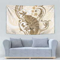 Brown And White Hawaii Chameleon Tapestry Plumeria Polynesian Tribal Art LT14 - Polynesian Pride