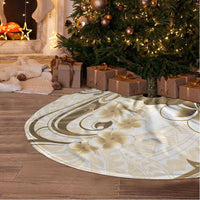 Brown And White Hawaii Chameleon Tree Skirt Plumeria Polynesian Tribal Art LT14 - Polynesian Pride