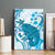 Cyan And White Hawaii Chameleon Canvas Wall Art Plumeria Polynesian Tribal Art