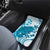 Cyan And White Hawaii Chameleon Car Mats Plumeria Polynesian Tribal Art