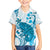 Cyan And White Hawaii Chameleon Family Matching Off Shoulder Maxi Dress and Hawaiian Shirt Plumeria Polynesian Tribal Art