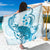 Cyan And White Hawaii Chameleon Sarong Plumeria Polynesian Tribal Art