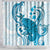 Cyan And White Hawaii Chameleon Shower Curtain Plumeria Polynesian Tribal Art