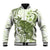 Green And White Hawaii Chameleon Baseball Jacket Plumeria Polynesian Tribal Art