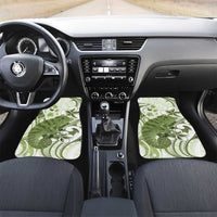 Green And White Hawaii Chameleon Car Mats Plumeria Polynesian Tribal Art LT14 Set 2pcs - Front Lime Green - Polynesian Pride