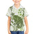 Green And White Hawaii Chameleon Family Matching Off Shoulder Short Dress and Hawaiian Shirt Plumeria Polynesian Tribal Art