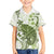 Green And White Hawaii Chameleon Family Matching Short Sleeve Bodycon Dress and Hawaiian Shirt Plumeria Polynesian Tribal Art