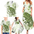 Green And White Hawaii Chameleon Family Matching Summer Maxi Dress and Hawaiian Shirt Plumeria Polynesian Tribal Art