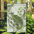 Green And White Hawaii Chameleon Garden Flag Plumeria Polynesian Tribal Art