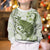 Green And White Hawaii Chameleon Kid Ugly Christmas Sweater Plumeria Polynesian Tribal Art