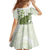 Green And White Hawaii Chameleon Kid Short Sleeve Dress Plumeria Polynesian Tribal Art