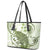 Green And White Hawaii Chameleon Leather Tote Bag Plumeria Polynesian Tribal Art