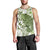 Green And White Hawaii Chameleon Men Tank Top Plumeria Polynesian Tribal Art