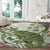 Green And White Hawaii Chameleon Round Carpet Plumeria Polynesian Tribal Art