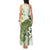 Green And White Hawaii Chameleon Tank Maxi Dress Plumeria Polynesian Tribal Art