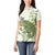 Green And White Hawaii Chameleon Women Polo Shirt Plumeria Polynesian Tribal Art