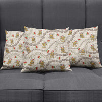Beige Palaka Hawaii Mele Kalikimaka Pillow Cover Ohia Lehua Shell Leis Funny Gingerbread Santa LT14 - Polynesian Pride