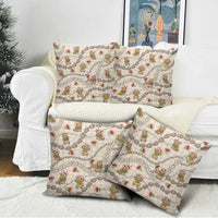 Beige Palaka Hawaii Mele Kalikimaka Pillow Cover Ohia Lehua Shell Leis Funny Gingerbread Santa LT14 - Polynesian Pride