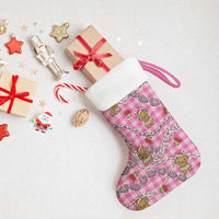 Pink Palaka Hawaii Mele Kalikimaka Christmas Stocking Ohia Lehua Shell Leis Funny Gingerbread Santa LT14 - Polynesian Pride