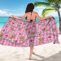 Pink Palaka Hawaii Mele Kalikimaka Sarong Ohia Lehua Shell Leis Funny Gingerbread Santa LT14 - Polynesian Pride