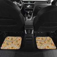 Gold Palaka Hawaii Mele Kalikimaka Car Mats Ohia Lehua Shell Leis Funny Gingerbread Santa LT14 Set 2pcs - Back Gold - Polynesian Pride