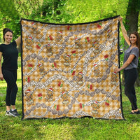 Gold Palaka Hawaii Mele Kalikimaka Quilt Ohia Lehua Shell Leis Funny Gingerbread Santa LT14 - Polynesian Pride