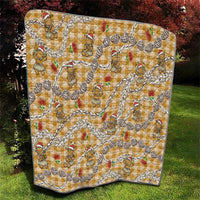 Gold Palaka Hawaii Mele Kalikimaka Quilt Ohia Lehua Shell Leis Funny Gingerbread Santa LT14 - Polynesian Pride