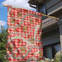 Red Palaka Hawaii Mele Kalikimaka Garden Flag Ohia Lehua Shell Leis Funny Gingerbread Santa LT14 - Polynesian Pride