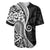 Black Polynesia Paisley Baseball Jersey Polynesian With Tropical Flowers LT14 Black - Polynesian Pride