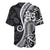 Black Polynesia Paisley Baseball Jersey Polynesian With Tropical Flowers LT14 - Polynesian Pride