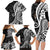 Black Polynesia Paisley Family Matching Long Sleeve Bodycon Dress and Hawaiian Shirt Polynesian With Tropical Flowers LT14 - Polynesian Pride