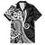 Black Polynesia Paisley Family Matching Long Sleeve Bodycon Dress and Hawaiian Shirt Polynesian With Tropical Flowers LT14 Dad's Shirt - Short Sleeve Black - Polynesian Pride