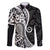 Black Polynesia Paisley Family Matching Long Sleeve Bodycon Dress and Hawaiian Shirt Polynesian With Tropical Flowers LT14 Dad's Shirt - Long Sleeve Black - Polynesian Pride