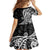 Black Polynesia Paisley Family Matching Off Shoulder Short Dress and Hawaiian Shirt Polynesian With Tropical Flowers LT14 - Polynesian Pride