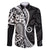 Black Polynesia Paisley Family Matching Puletasi Dress and Hawaiian Shirt Polynesian With Tropical Flowers LT14 Dad's Shirt - Long Sleeve Black - Polynesian Pride