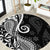 Black Polynesia Paisley Round Carpet Polynesian With Tropical Flowers LT14 Black - Polynesian Pride