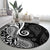 Black Polynesia Paisley Round Carpet Polynesian With Tropical Flowers LT14 - Polynesian Pride