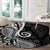 Black Polynesia Paisley Round Carpet Polynesian With Tropical Flowers LT14 - Polynesian Pride