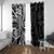 Black Polynesia Paisley Window Curtain Polynesian With Tropical Flowers LT14 With Grommets Black - Polynesian Pride