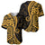 Gold Polynesia Paisley Baseball Jersey Polynesian With Tropical Flowers LT14 - Polynesian Pride