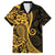 Gold Polynesia Paisley Family Matching Off Shoulder Long Sleeve Dress and Hawaiian Shirt Polynesian With Tropical Flowers LT14 Dad's Shirt - Short Sleeve Gold - Polynesian Pride