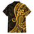 Gold Polynesia Paisley Family Matching Off Shoulder Short Dress and Hawaiian Shirt Polynesian With Tropical Flowers LT14 - Polynesian Pride