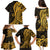 Gold Polynesia Paisley Family Matching Puletasi Dress and Hawaiian Shirt Polynesian With Tropical Flowers LT14 - Polynesian Pride