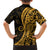 Gold Polynesia Paisley Family Matching Short Sleeve Bodycon Dress and Hawaiian Shirt Polynesian With Tropical Flowers LT14 - Polynesian Pride