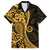 Gold Polynesia Paisley Family Matching Short Sleeve Bodycon Dress and Hawaiian Shirt Polynesian With Tropical Flowers LT14 Dad's Shirt - Short Sleeve Gold - Polynesian Pride